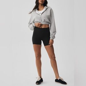 Alo Yoga Cropped Zip Hoodie Jacket Gray Size M W3859R